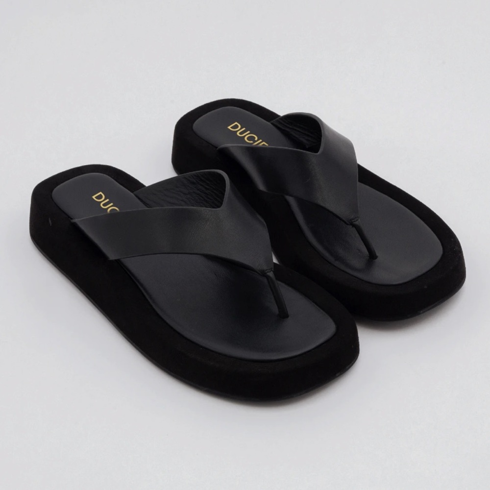 Ducie London LIV Black Platform Sandals - 37